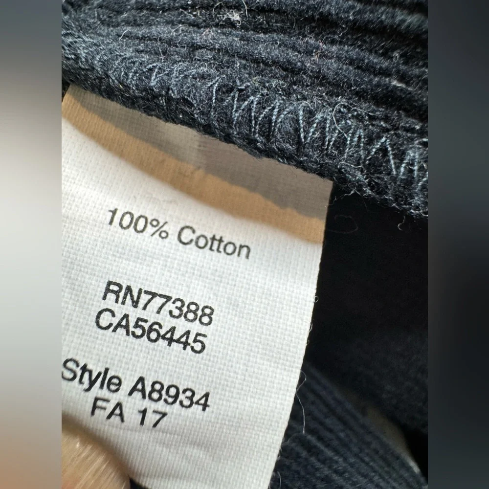 J. Crew Flex Dark Blue Stretch Corduroy Jeans measured Size 32x30